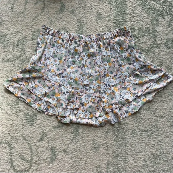 LC Lauren Conrad Daisy Floral Print Ruffle Mini Skirt Y2K Size XXL - Picture 6 of 8